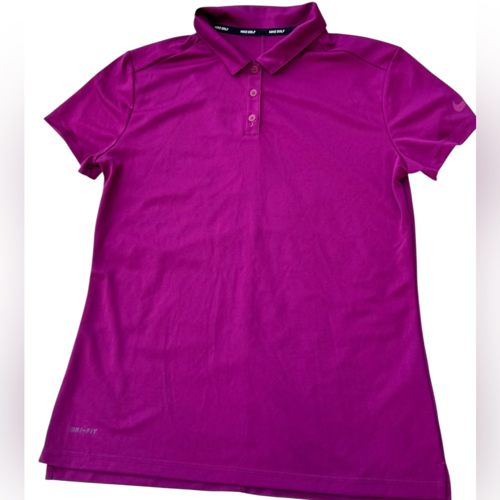 Nike Golf ladies purple quarter button polo shirt top size Medium NEW